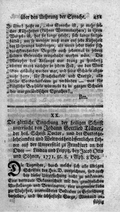 Die göttliche Eingebung der Schrift.