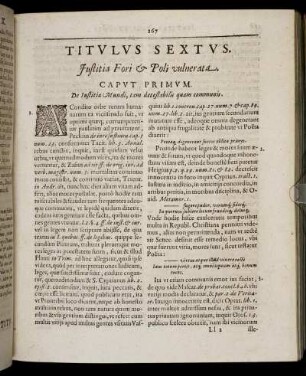 Titulus Sextus. Justitia Fori & Poli vulnerata.
