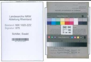 Entnazifizierung Ewald Schiller , geb. 05.08.1896 (Maler)
