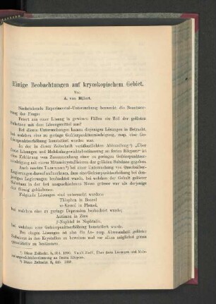 Einige Beobachtungen auf kryoskopischem Gebiet.