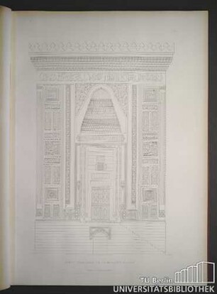 XXIV. Porte principale de la Mosquée Hassan. p. coste del. Imp: chez, L. Letronne. 15. Quai Voltaire. E. Ollivier SC.