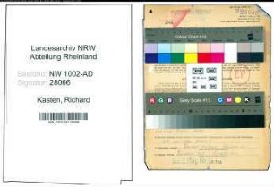 Entnazifizierung Richard Kasten, geb. 22.02.1895 (Musiker)