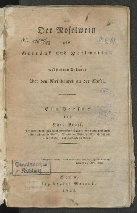 Der Moselwein als Getränk und Heilmittel
