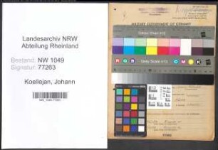 Entnazifizierung Johann Koellejan , geb. 20.03.1887 (Werkmeister)