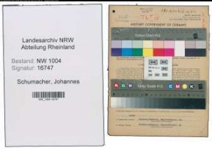 Entnazifizierung Johannes Schumacher , geb. 06.09.1903 (Techn.Angestellter)