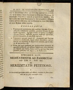 307-315, Sp. 94. De Hereditatis petitione
