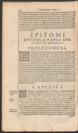 Epitome Epistolae Pauli Apostoli Ad Hebraeos.
