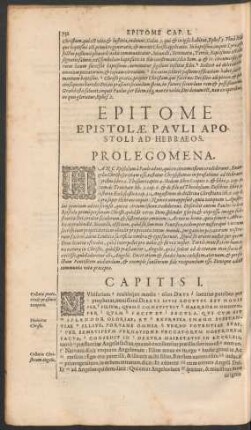 Epitome Epistolae Pauli Apostoli Ad Hebraeos.