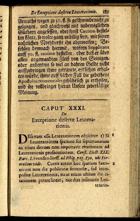 Caput XXXI. De Exceptione desertæ Leuterationis. - Caput XXXV. De Exceptione plus petionis.