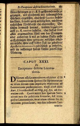 Caput XXXI. De Exceptione desertæ Leuterationis. - Caput XXXV. De Exceptione plus petionis.