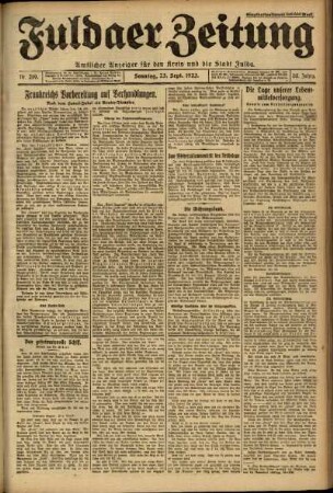 Erste Ausgabe vom Sonntag, den 23. September 1923.