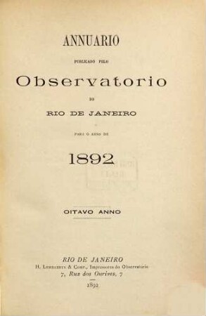 Annuario, 8. 1892