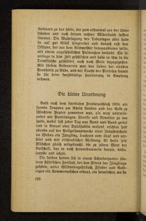 Die kleine Unordnung