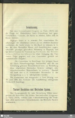 Veranlassung