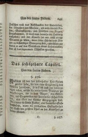 Das sechszehnte Capitel. Von den faulen Fiebern.