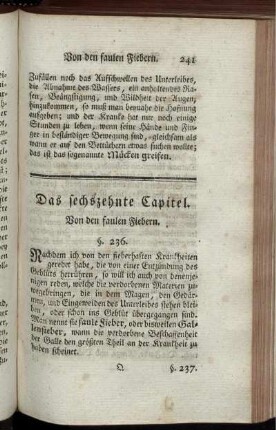 Das sechszehnte Capitel. Von den faulen Fiebern.