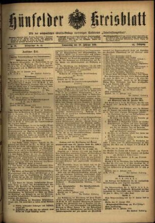 Ausgabe vom Donnerstag, den 20. Februar 1919.