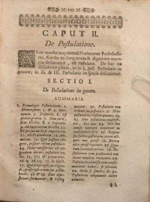 Caput II. De Postulatione.