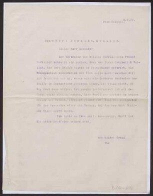 Schreiben an Karl Schmidt, Dresden (Brief)