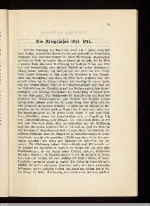 Die Kriegsjahre 1914-1918