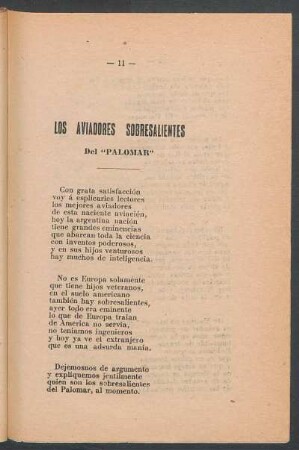 Los aviadores sobresalientes del "Palomar"