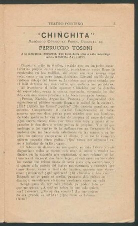Chinchita : monólogo cómico en prosa, original