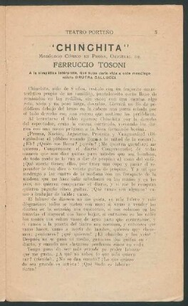 Chinchita : monólogo cómico en prosa, original
