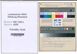Entnazifizierung Horst Pokriefke , geb. 22.07.1922 (Rechtspfleger)