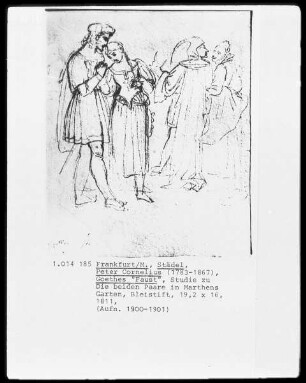 Bilder zu Goethes "Faust" (Folge von 12 Blättern) — Studie zu "Spaziergang in Marthes Garten"