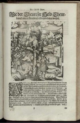 Die CXVIII. Figur. Wie der Theureste Held Theurdanck einem Armbrust-schiessen beygewohnt
