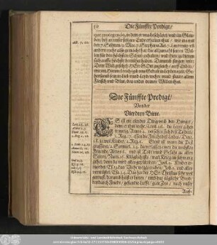 Die Fünffte Predigt/ Von der Vierdten Bitte.