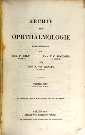 Archiv für Ophthalmologie. 4, 4. 1858