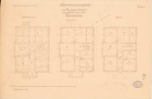 Schleuse Danziger Haupt, Danzig: Wohngebäude: Grundrisse KG, EG, 1.OG 1:100