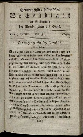 No. 36. Den 7. Septbr. 1799.