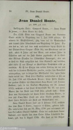 IV. Jean Daniel Bonte, geb. 1699: gest. 1747