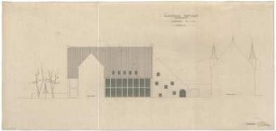 Gsaenger, Gustav; München; Stadtmuseum, Erweiterung - Erweiterung 3. Bauabschnitt, Hofseite Variante II. (Ansicht