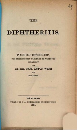 Ueber Diphtheritis