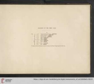 Contents of the first part