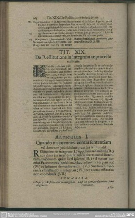 Tit. XIX. De Restitutione in integrum ac processu nullitatis