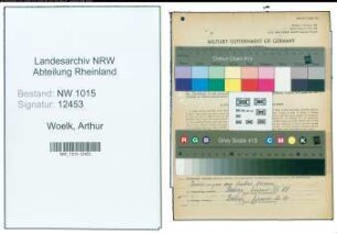 Entnazifizierung Arthur Woelk , geb. 27.12.1894 (Bahnbeamter)