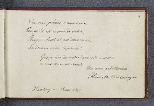 [Eintrag Henriette Schlesinger]
