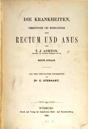 Die Krankheiten, Verletzungen und Hissbildungen des Rectum und Anus