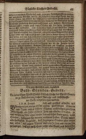 Die gewöhnlichen und täglichen Beth-Stunden-Gebete