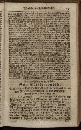 Die gewöhnlichen und täglichen Beth-Stunden-Gebete