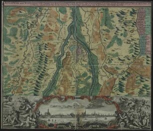 Augspurg : Die Haupt-Stadt Und Zierde Des Schwaebischen Craises, Samt Der Umligenden Gegend In Die Breite Auf 3 Und In Die Länge Auf 1 1/2 Stund Gerechnet