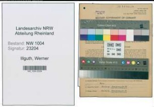 Entnazifizierung Werner Illguth , geb. 20.05.1915 (Werkschutzleiter)