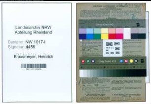 Entnazifizierung Heinrich Klausmeyer , geb. 17.04.1902 (Schriftsetzer)