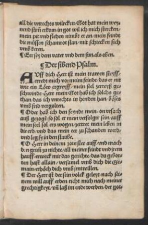 Der sibend Psalm. ||