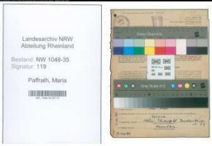 Entnazifizierung Maria Paffrath , geb. 09.01.1913 (Berufsberaterin)