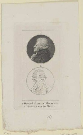 Doppelbildnis des Honoré Gabriel Mirabeau und des Heinrich van der Noot